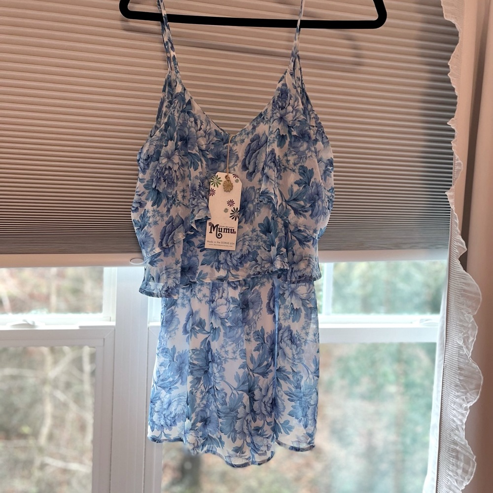 Blue floral Romper